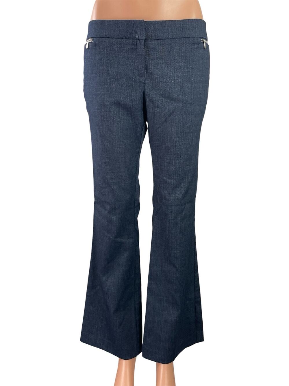 7th Avenue Women's Blue High Rise Flare Bootcut Bell Bottom Trousers Pants 6P